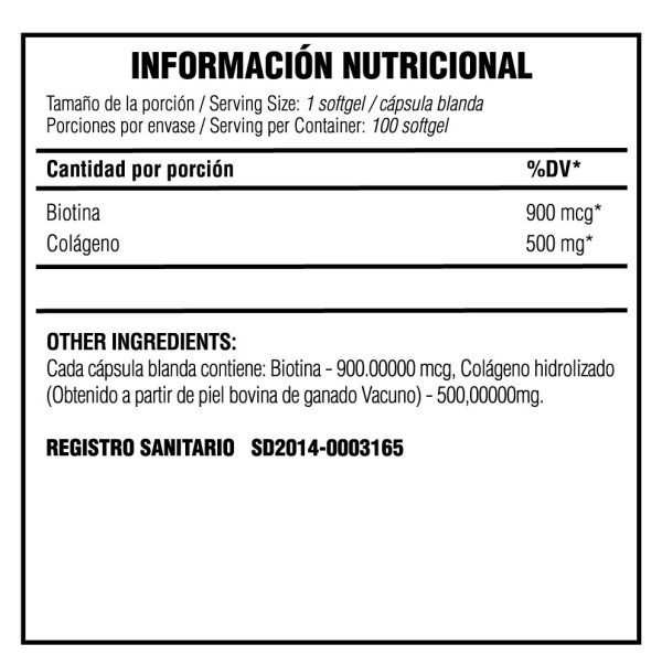 biotina + collagen tabla